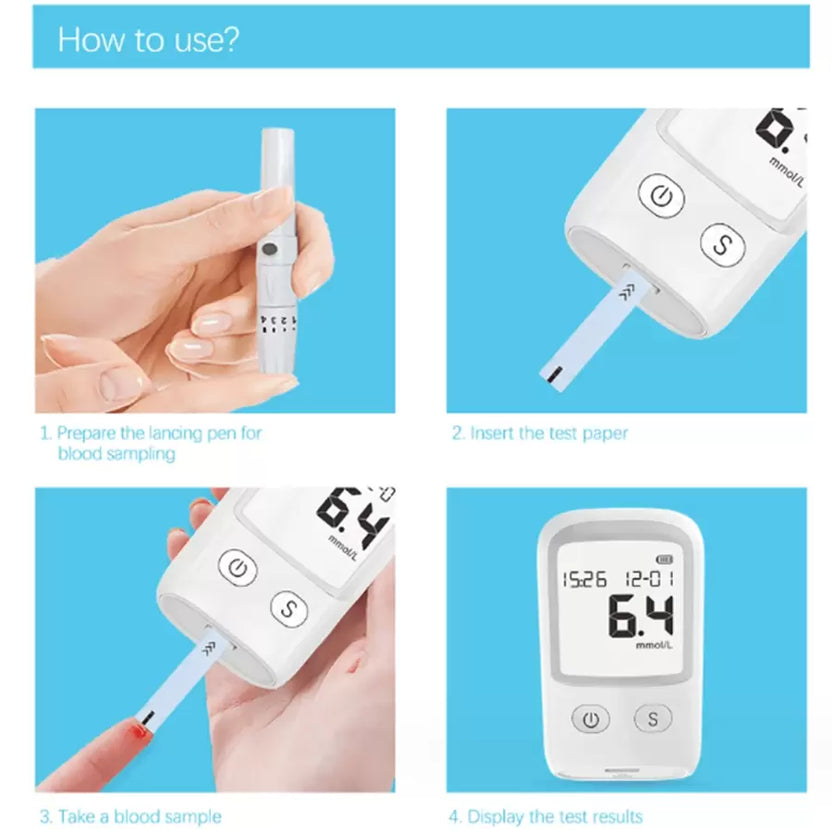 Save 50% - Glucose Monitor Kit – LCD Display, 25 Test Strips & 25 Lancets Included