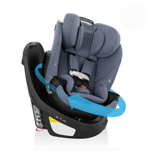 Revolve360 Slim 2-in-1 Rotating Car Seat with Green & Gentle Fabric