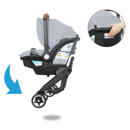 Shyft DualRide Infant Car Seat Stroller Combo with Carryall Storage & Extended Canopy and Green & Gentle Fabric